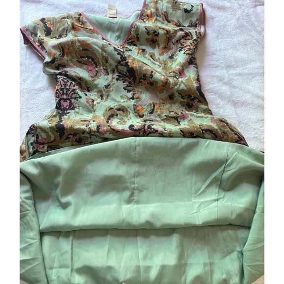 Sundance Womens 100% Silk Floral A-Line Dress Size 6 Multicolor Cap Sleeve Lined - Picture 13 of 14